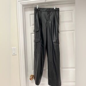 A new day faux leather cargo ladies pants size 4